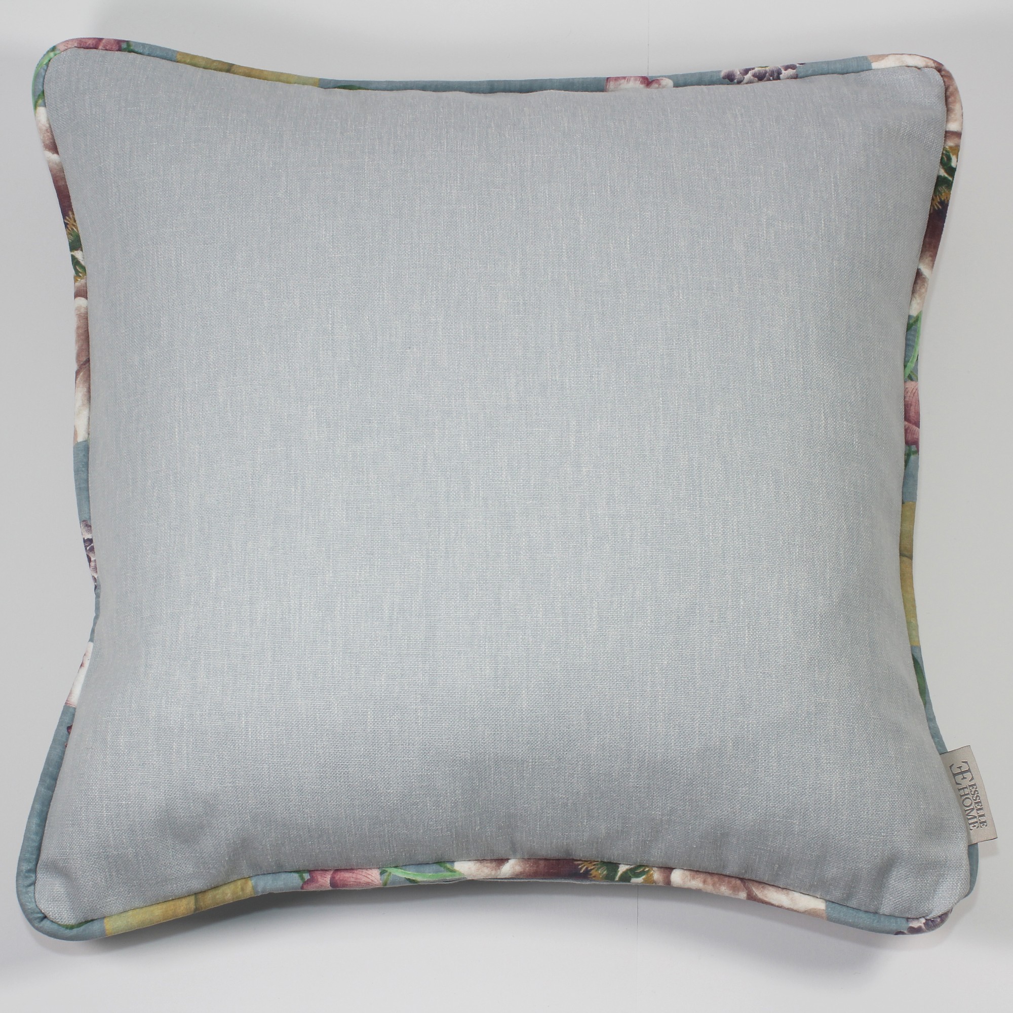 Eden Plain Chinoiserie Modern Cushion In Soft Blue